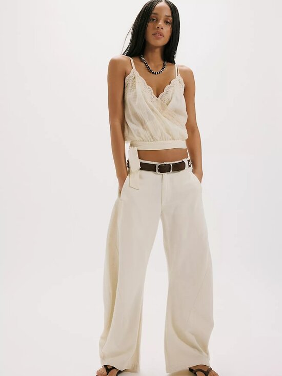 Free People Pants - Spotlight Washed Barrel Chino Trousers